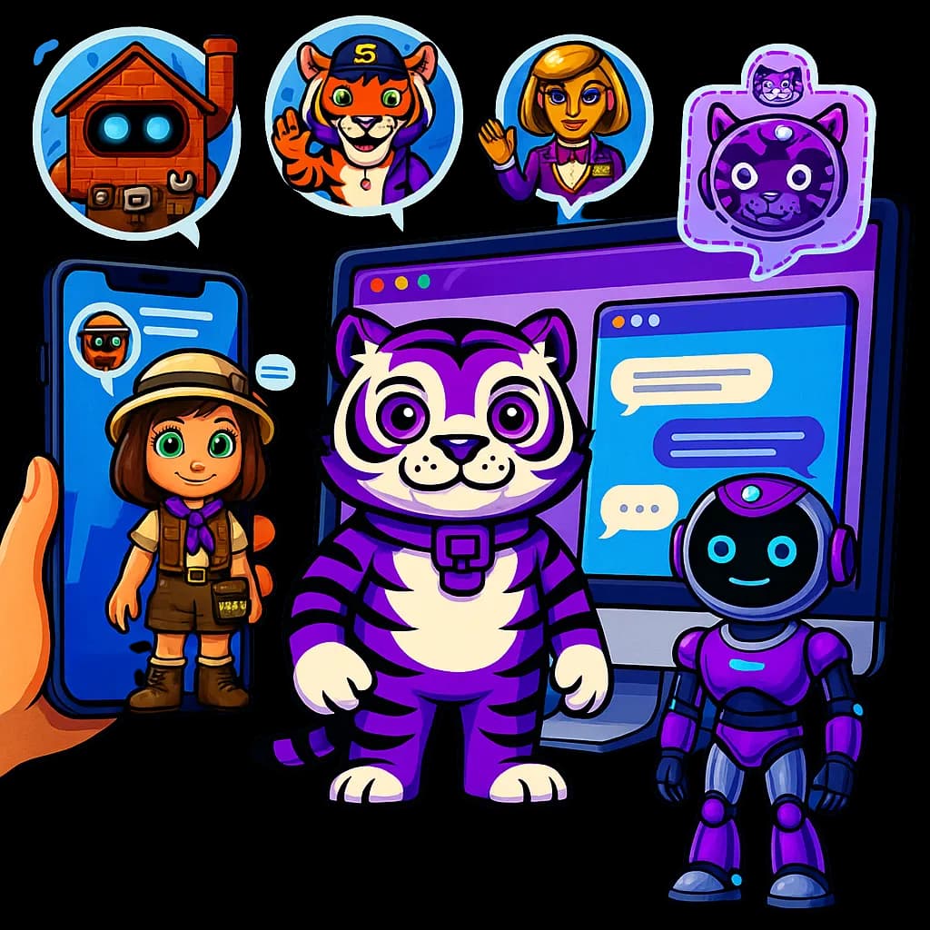 Immediate Tiger AI Agents showcased on mobile devices